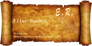 Eiler Renátó névjegykártya